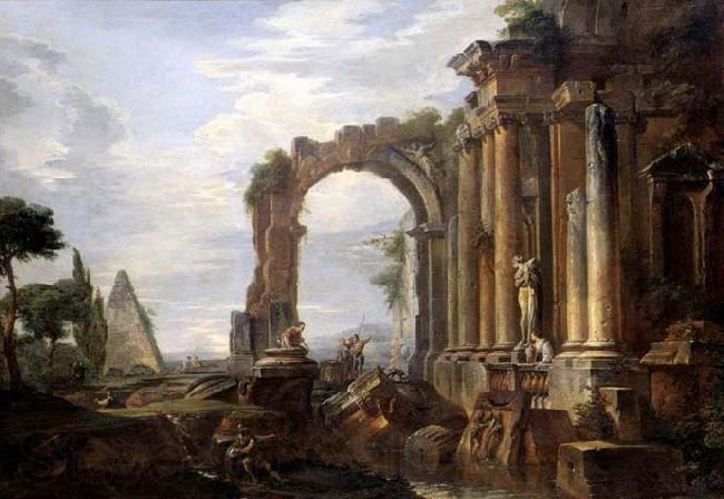 Giovanni Paolo Pannini Capriccio of Classical Ruins France oil painting art
